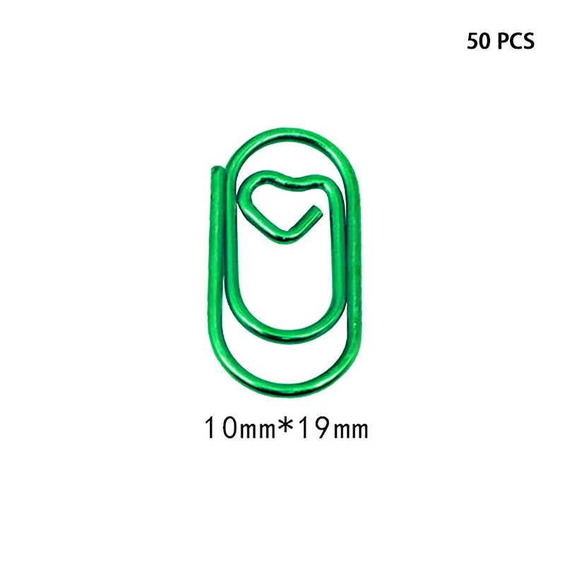Mini Heart-Shaped Rainbow Chrome Paper Clips