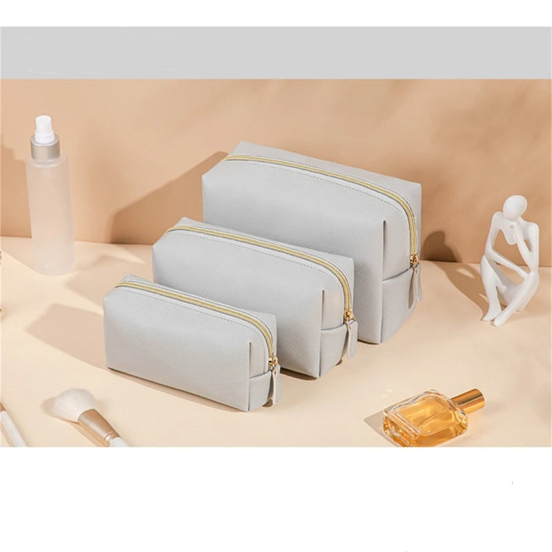 Golden Hour PU Leather Cosmetic Pouch