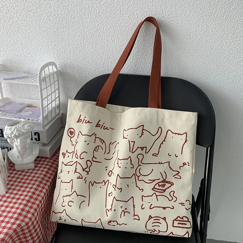 Meow & Friends Tote Canvas Tote Bag
