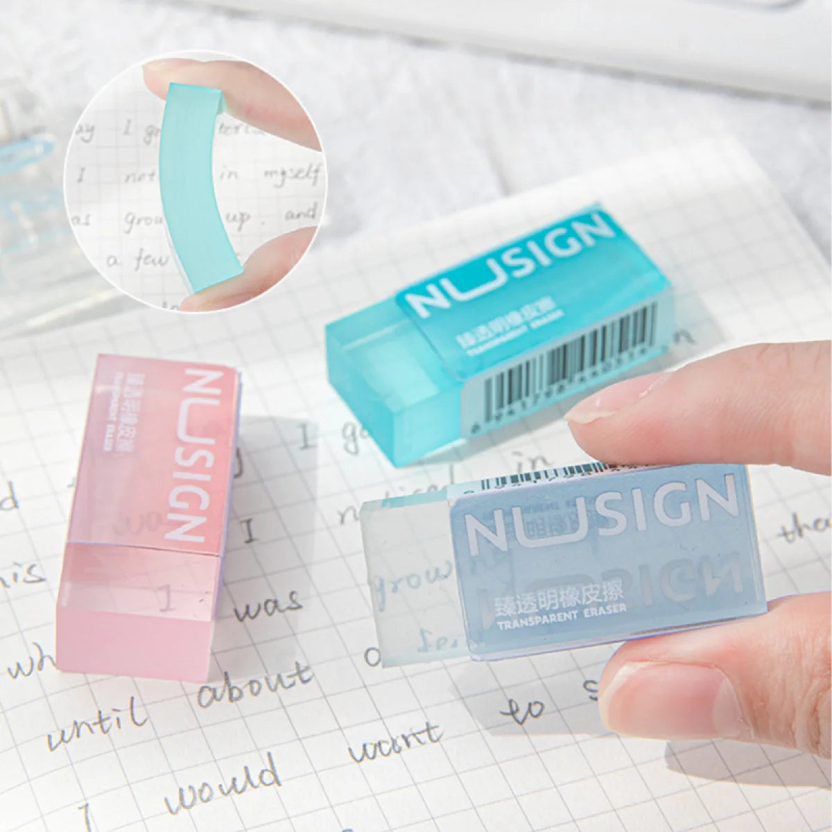 Crystal Clear Jelly-like Erasers