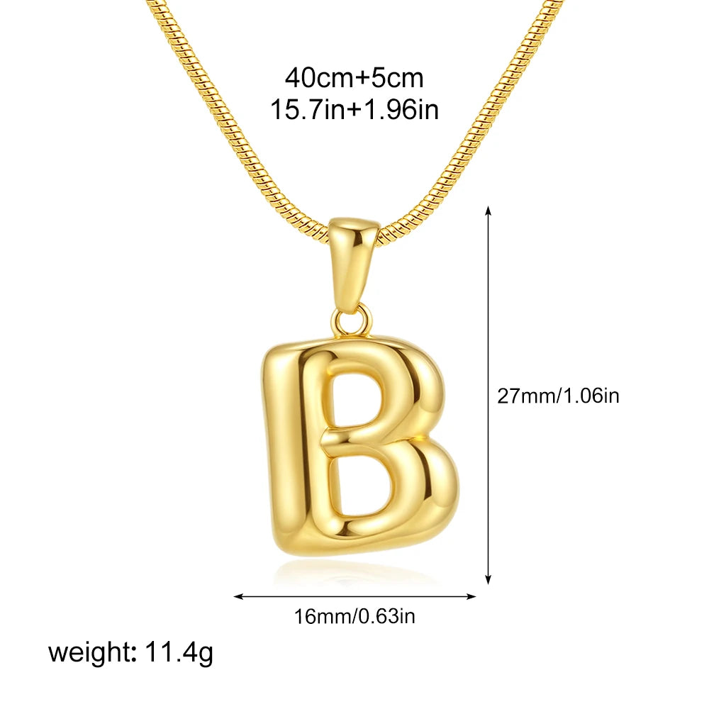 Chubby Bubble Gold Alphabet Pendant