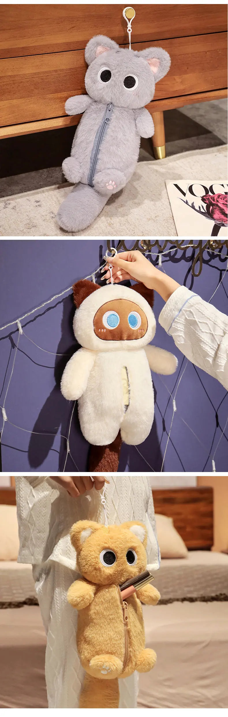 Huggy Snuggle Cat Plush Stationary Pouch