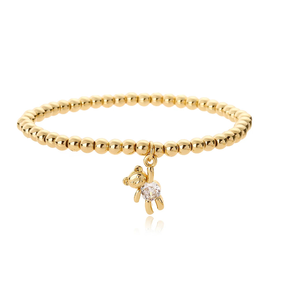 Golden Bear Hug Beaded Bracelet