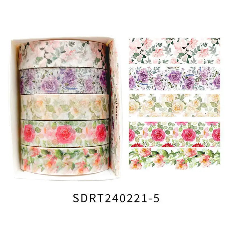 Vintage Bloom Floral Washi Tape Set