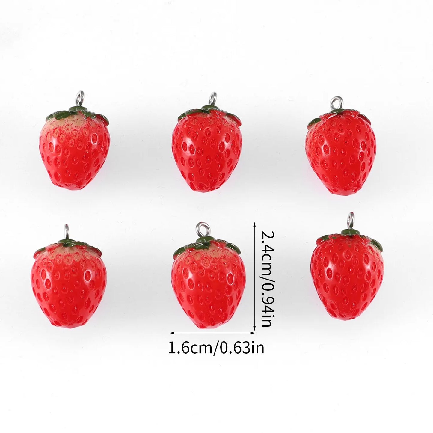 Sun-Kissed Strawberry Droplets Resin Charms
