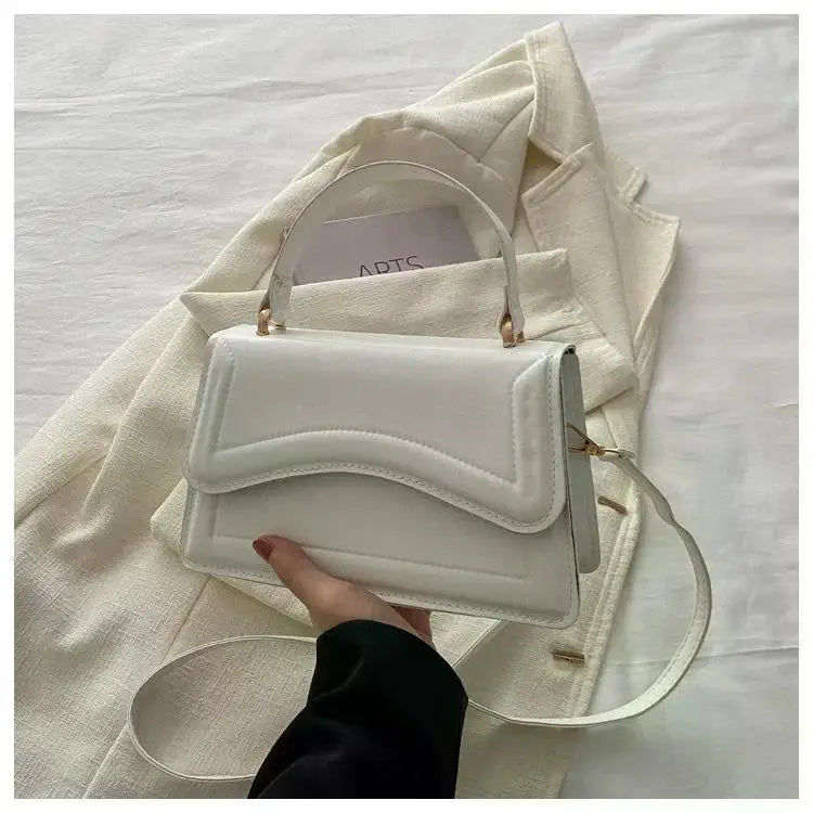 Curved Chic Crossbody PU Leather Handbag