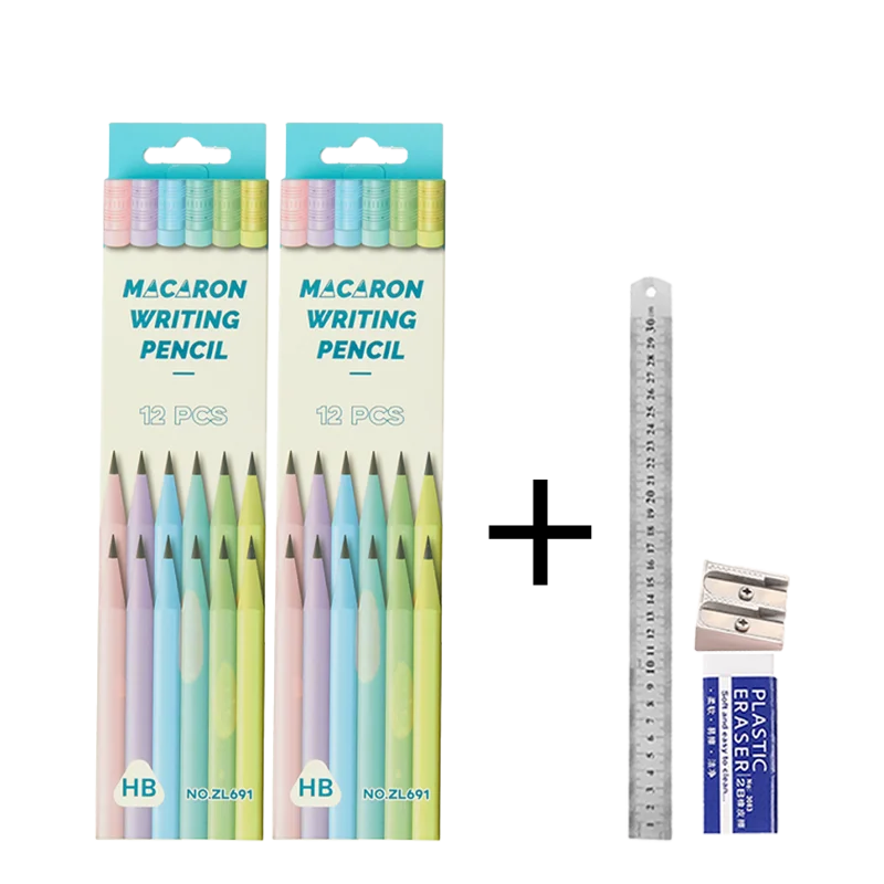 Sweet Macaron HB Pencil Set