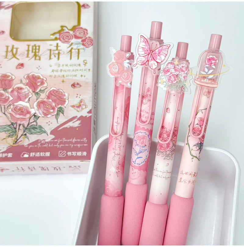 Rosy Twist Blossom Gel Pens