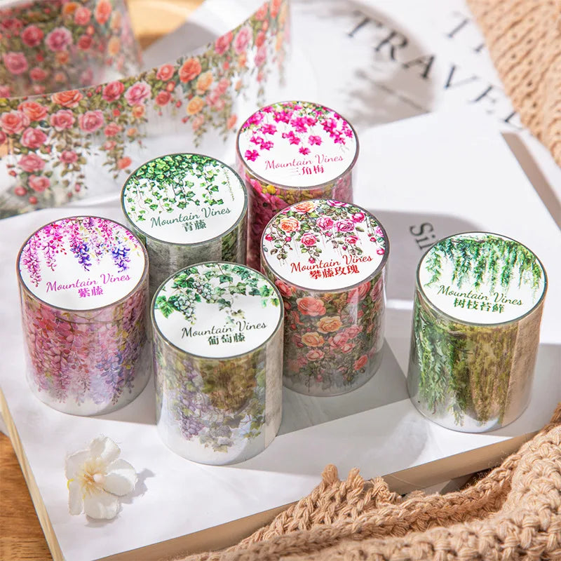 Vine-Themed PET Sticker Tape Roll