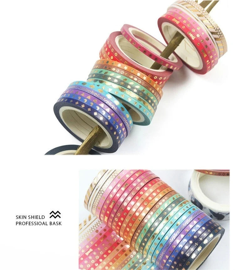 Foil Magic Rainbow Glitter Pattern Washi Tape Collection