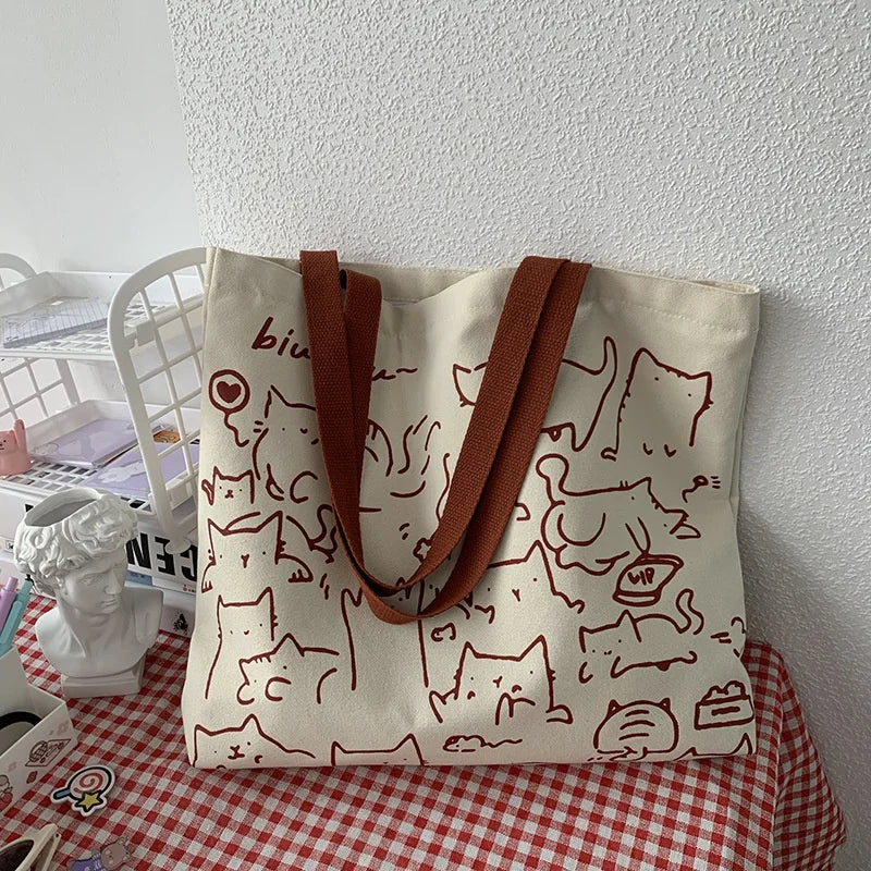 Meow & Friends Tote Canvas Tote Bag