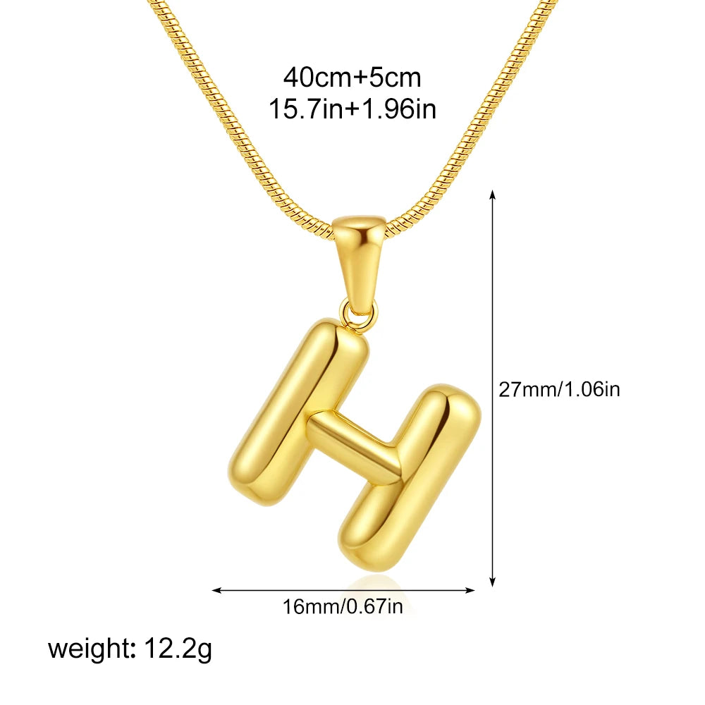 Chubby Bubble Gold Alphabet Pendant