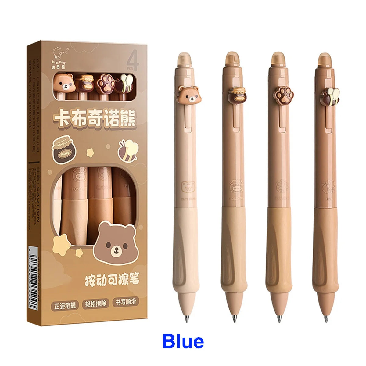 Peek-a-Boo Bear & Paw Charm Erasable Gel Pens