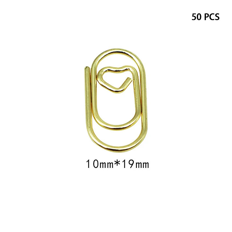 Mini Heart-Shaped Rainbow Chrome Paper Clips
