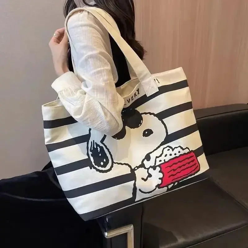 Snoopy's Summer Vibes Large Canvas Tote Bag
