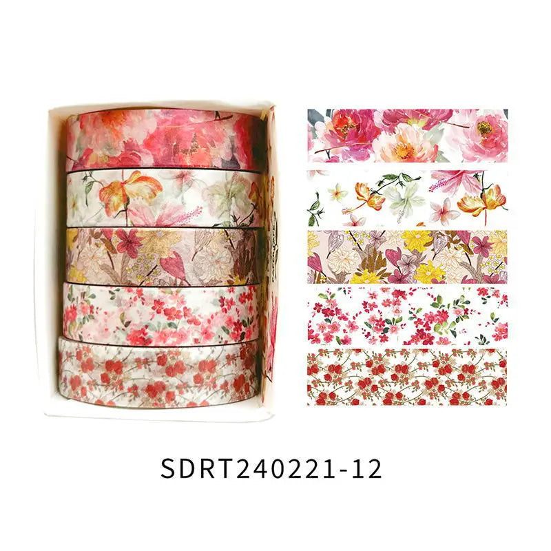 Vintage Bloom Floral Washi Tape Set