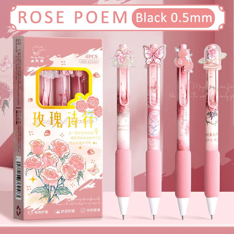 Rosy Twist Blossom Gel Pens