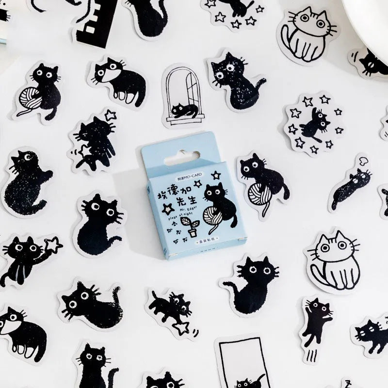 Mystical Black Cat Aesthetic Stickers
