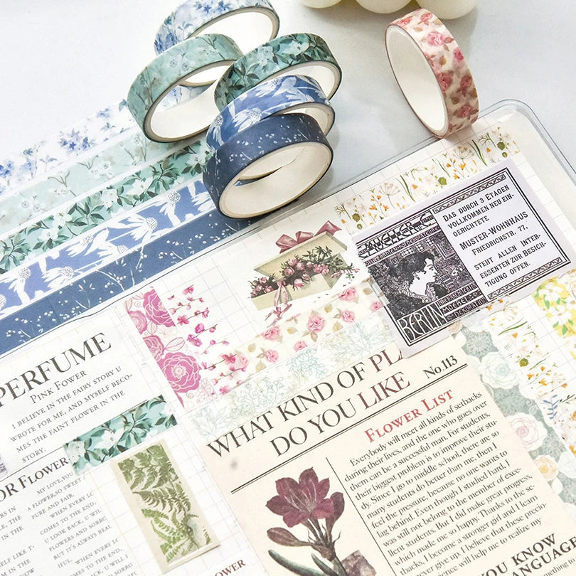 Vintage Bloom Floral Washi Tape Set