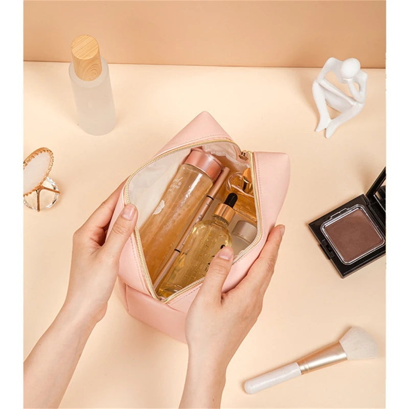 Golden Hour PU Leather Cosmetic Pouch