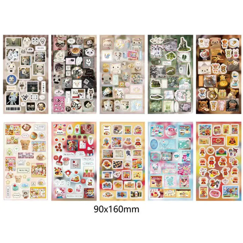 Fluffy Bears & Sweet Things Y2K Glitter Laser Sticker Sheets
