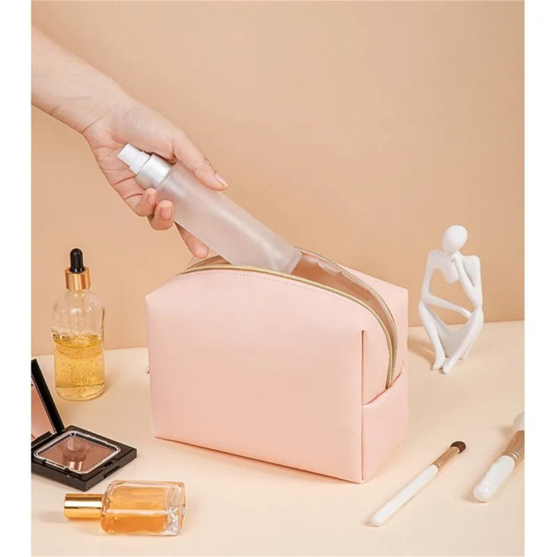 Golden Hour PU Leather Cosmetic Pouch
