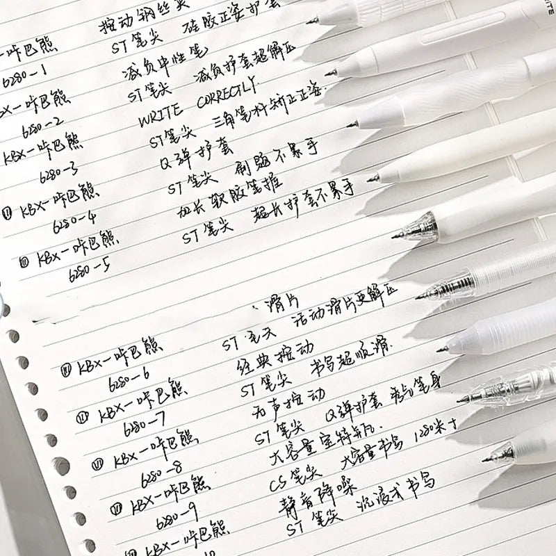 Smooth Scribble Monochrome Minimalist Gel Pen Set