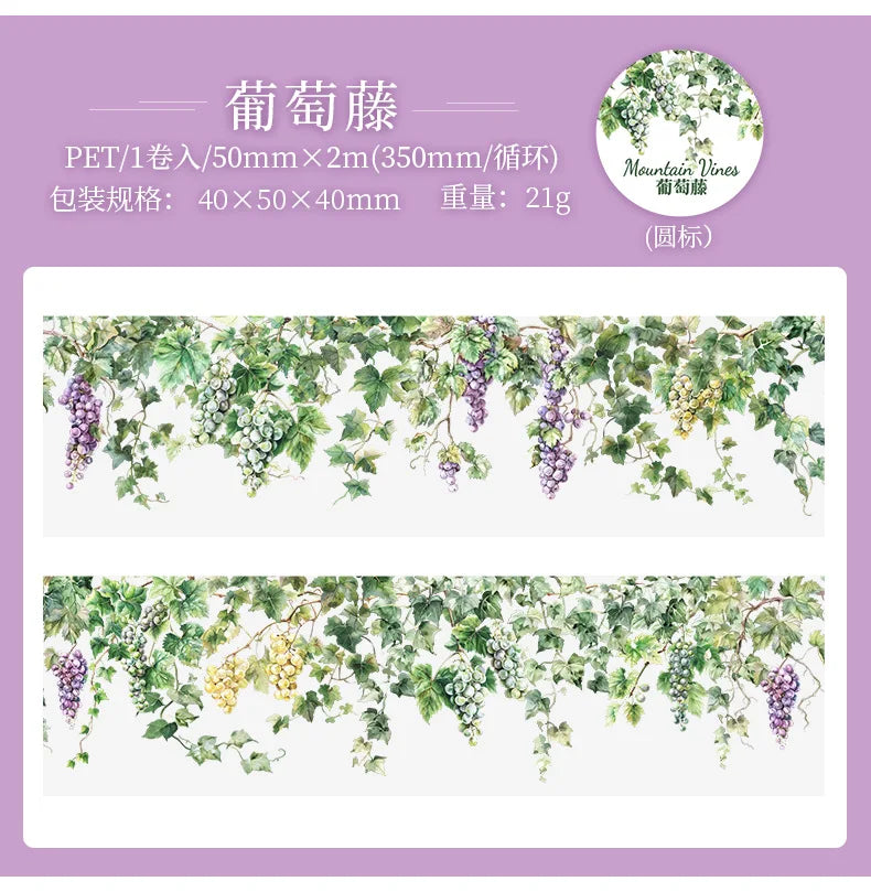 Vine-Themed PET Sticker Tape Roll