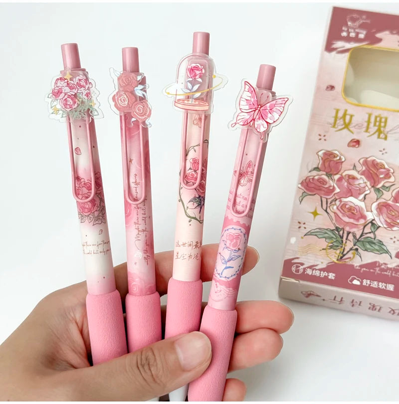 Rosy Twist Blossom Gel Pens