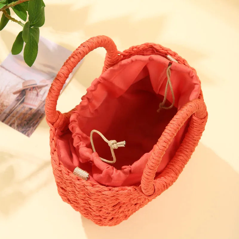 Bohemian Halo Woven Half-Moon Beach Tote Bag
