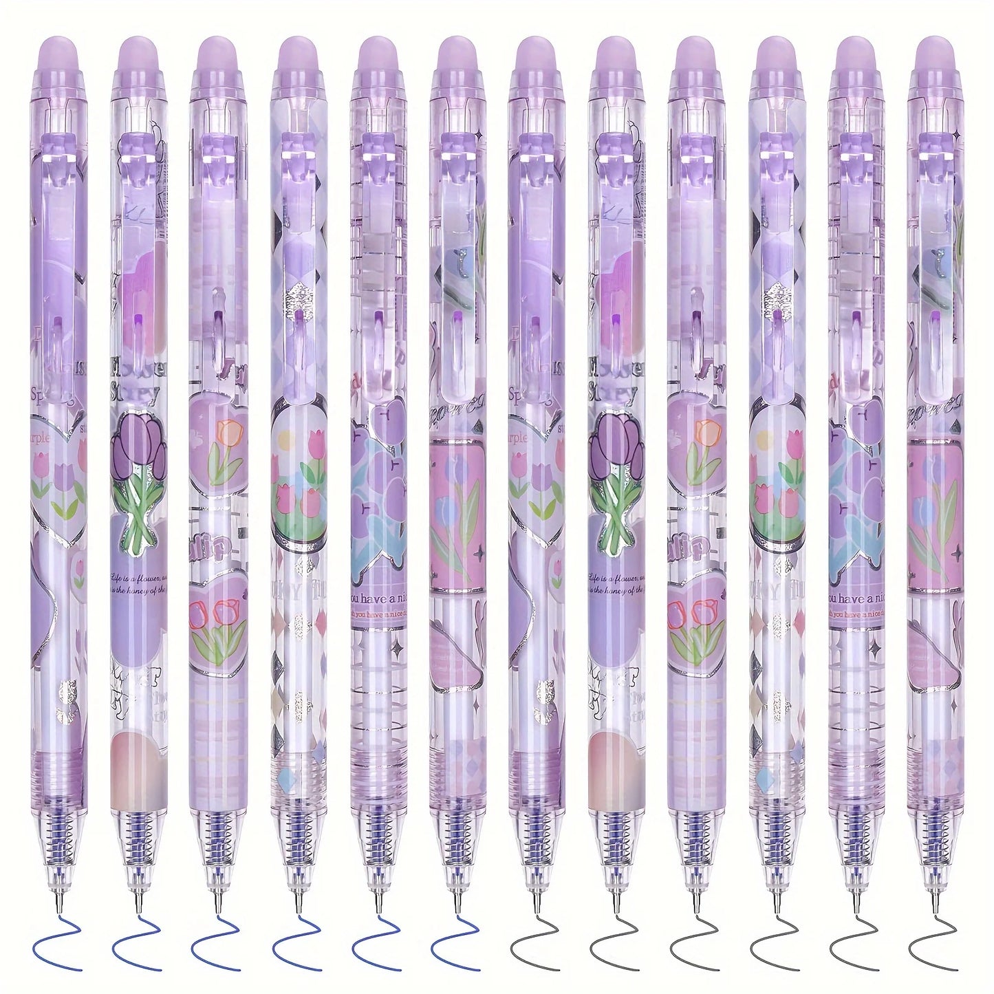 Purple Tulip Garden Erasable Pens