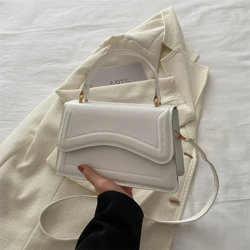 Curved Chic Crossbody PU Leather Handbag