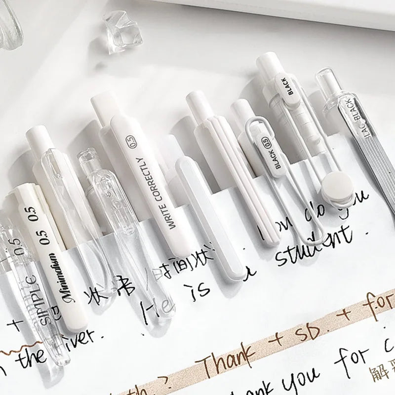 Smooth Scribble Monochrome Minimalist Gel Pen Set