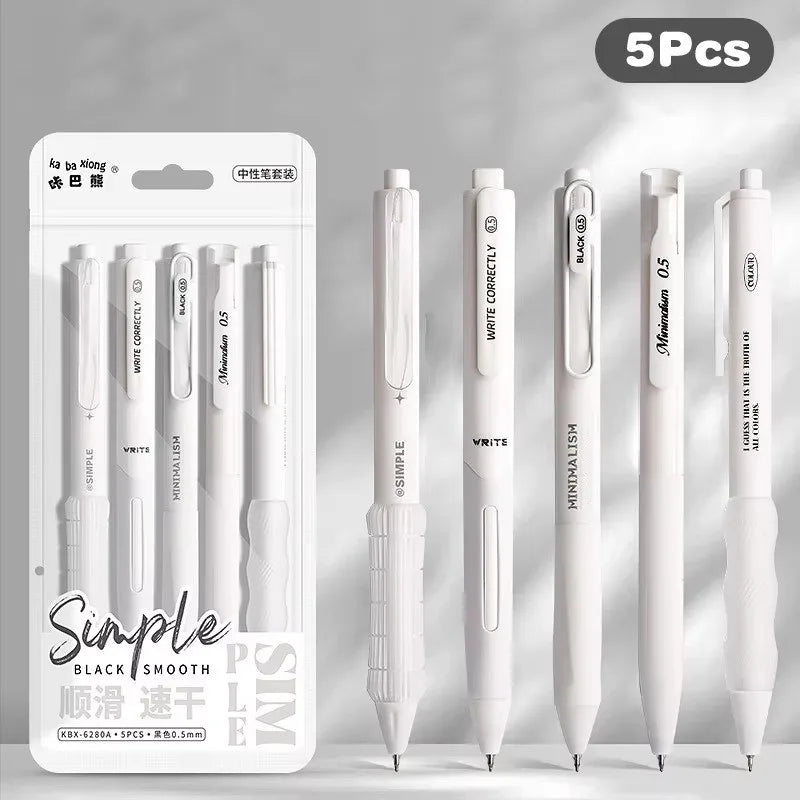 Smooth Scribble Monochrome Minimalist Gel Pen Set