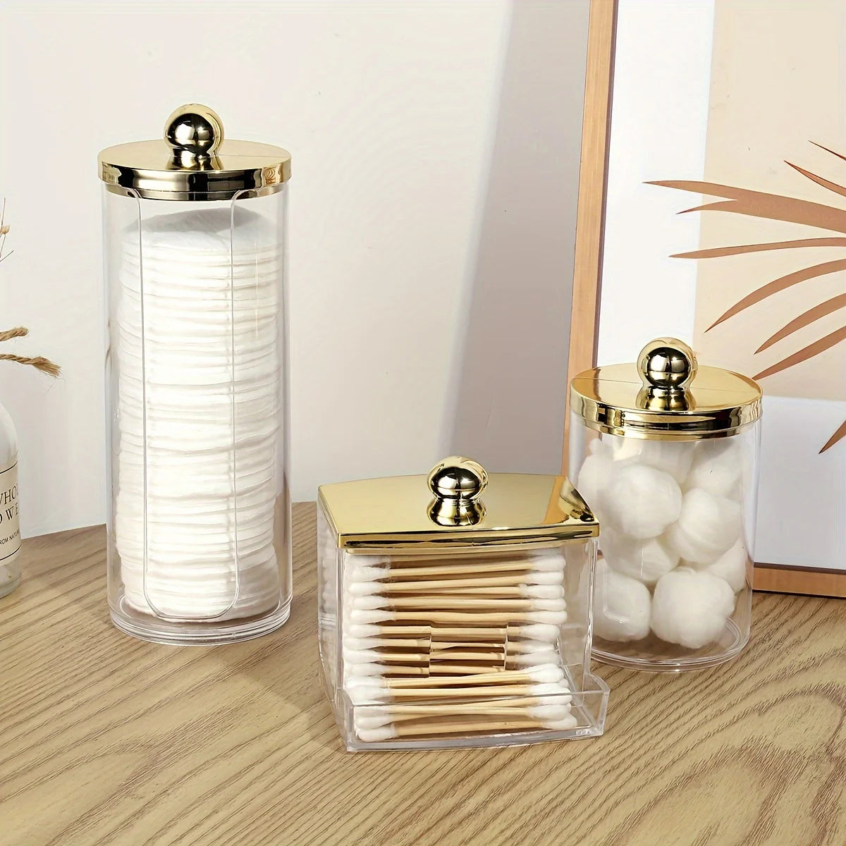 Luxe Clear Bathroom Organizers and Storage Jars