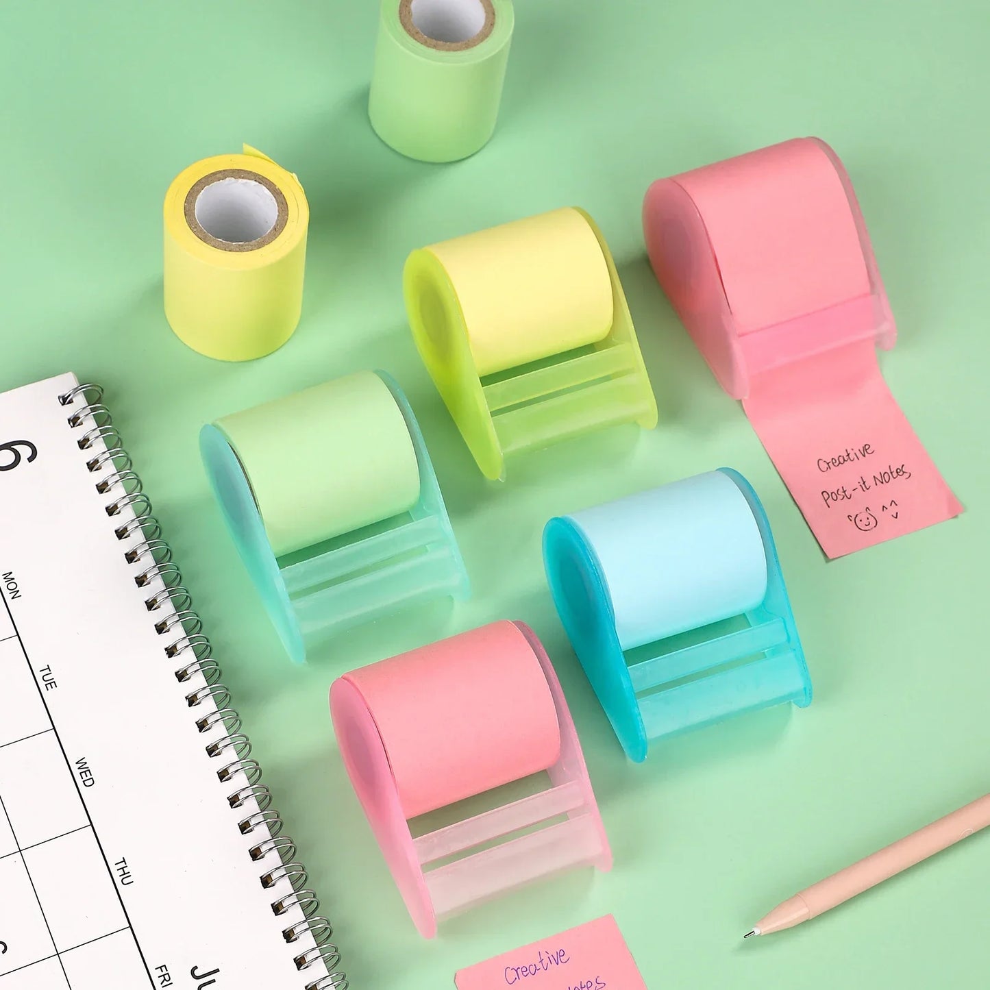 Peelie Pals Pastel Roller Sticky Notes (with Dispenser)