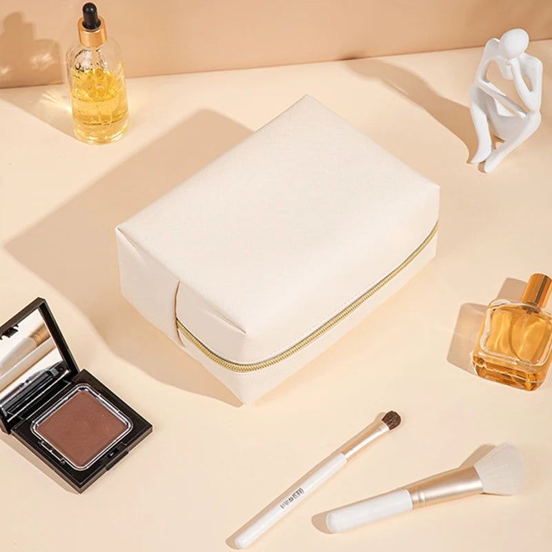 Golden Hour PU Leather Cosmetic Pouch