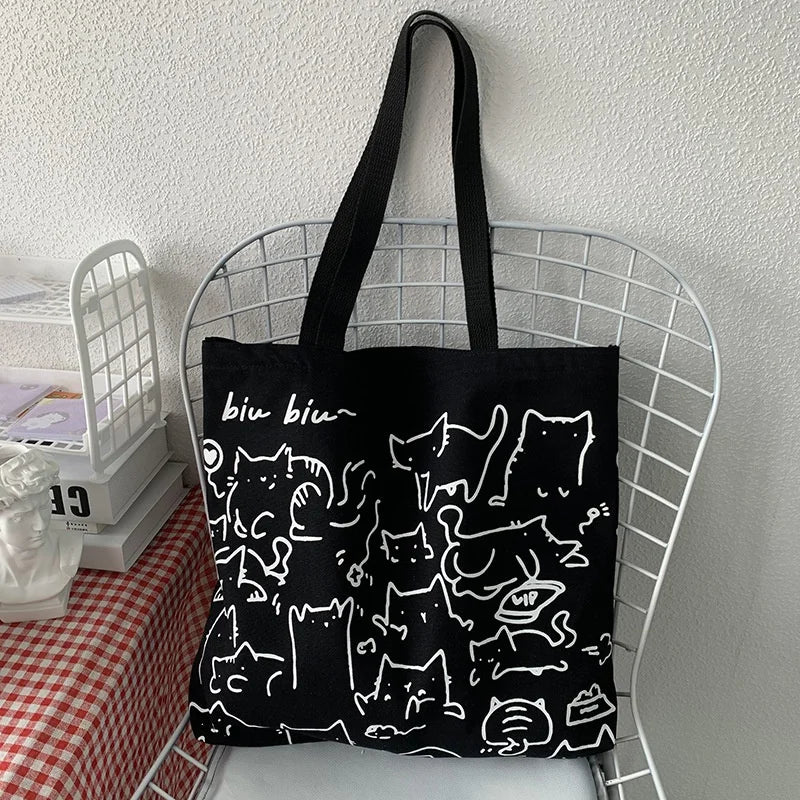 Meow & Friends Tote Canvas Tote Bag