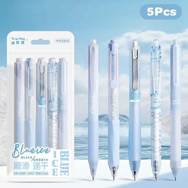 Smooth Scribble Monochrome Minimalist Gel Pen Set