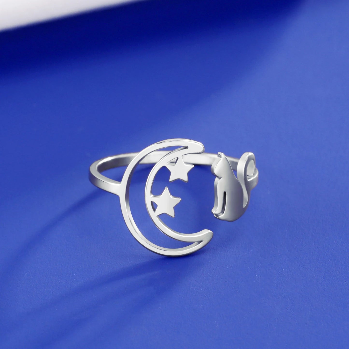 Moonbeam & Stardust Meow Stainless Steel Ring