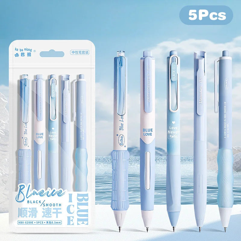 Smooth Scribble Monochrome Minimalist Gel Pen Set