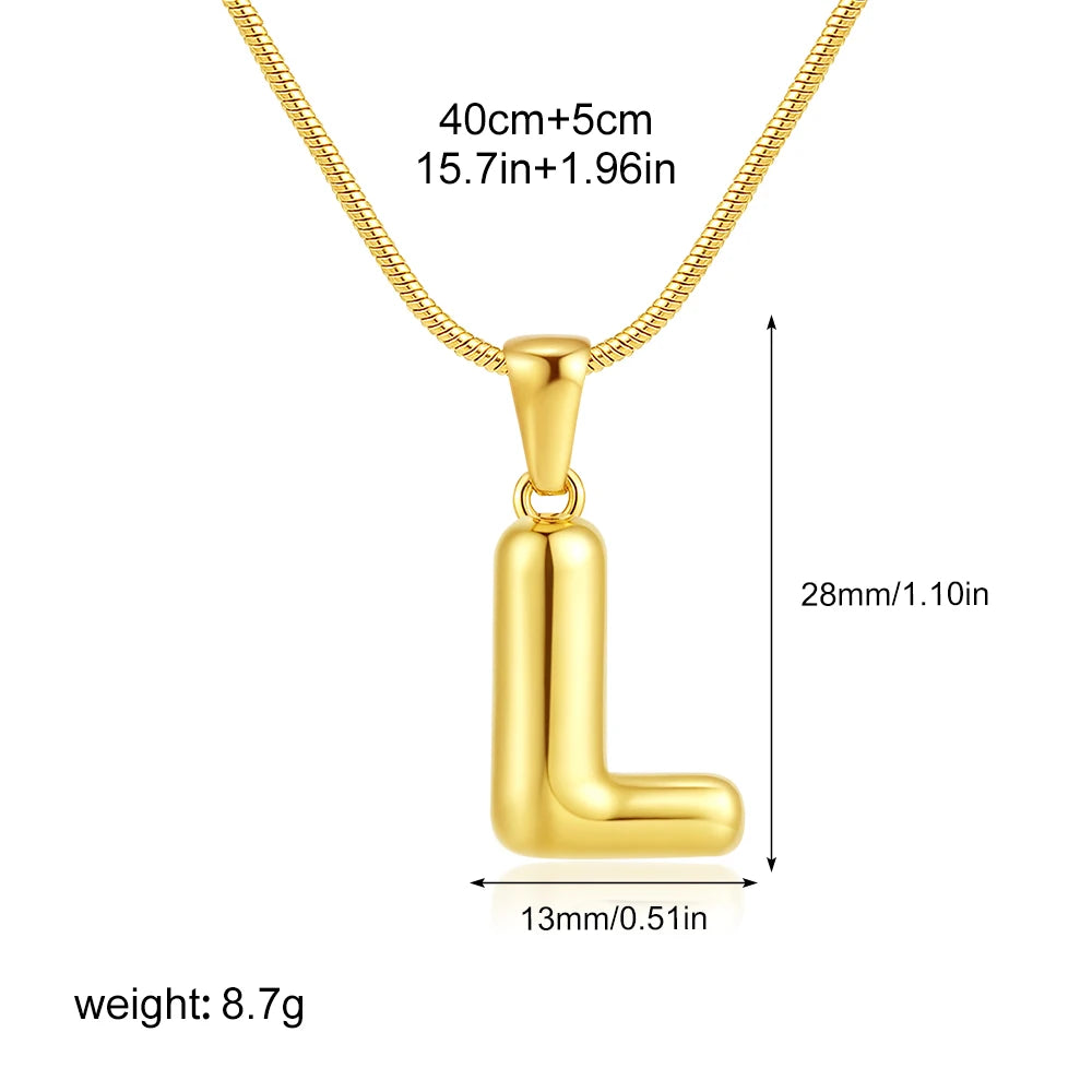 Chubby Bubble Gold Alphabet Pendant