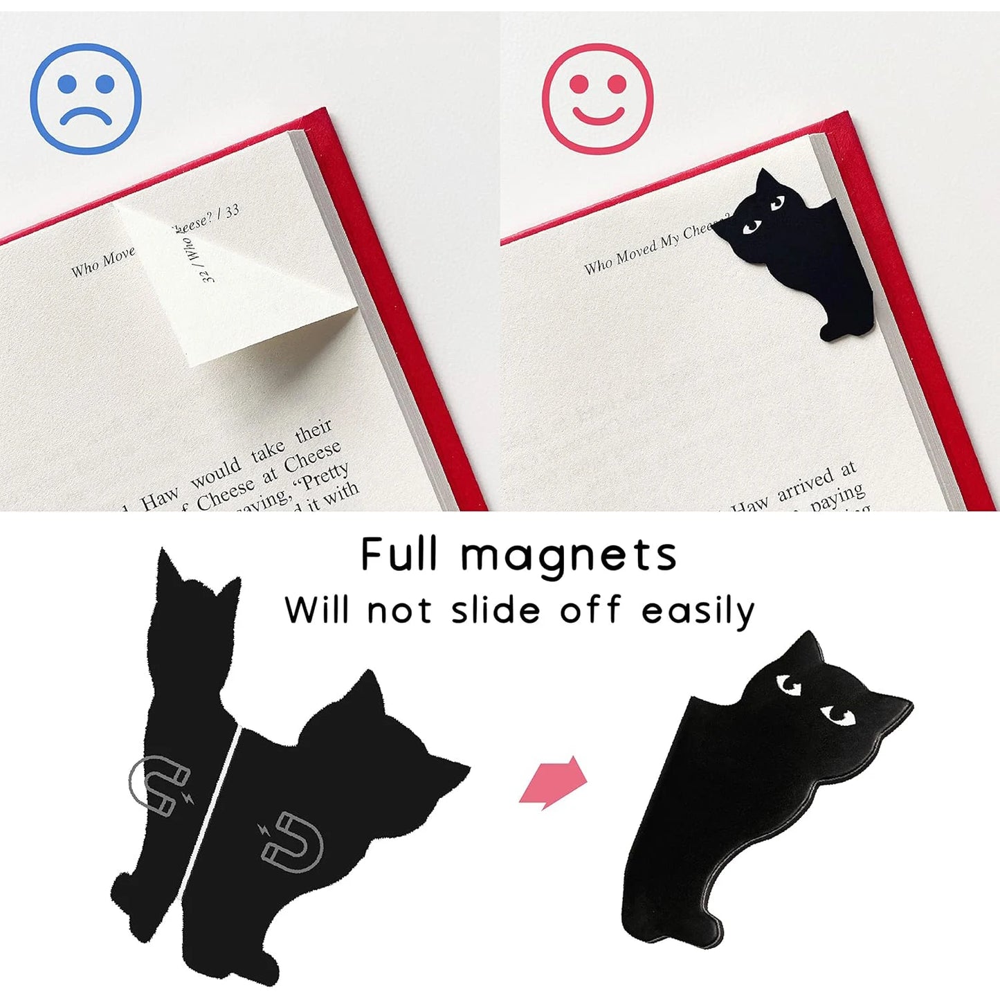 Shadow Cat Magnetic Bookmarks