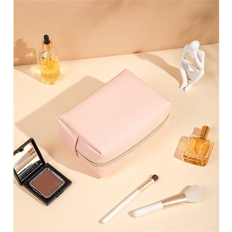 Golden Hour PU Leather Cosmetic Pouch