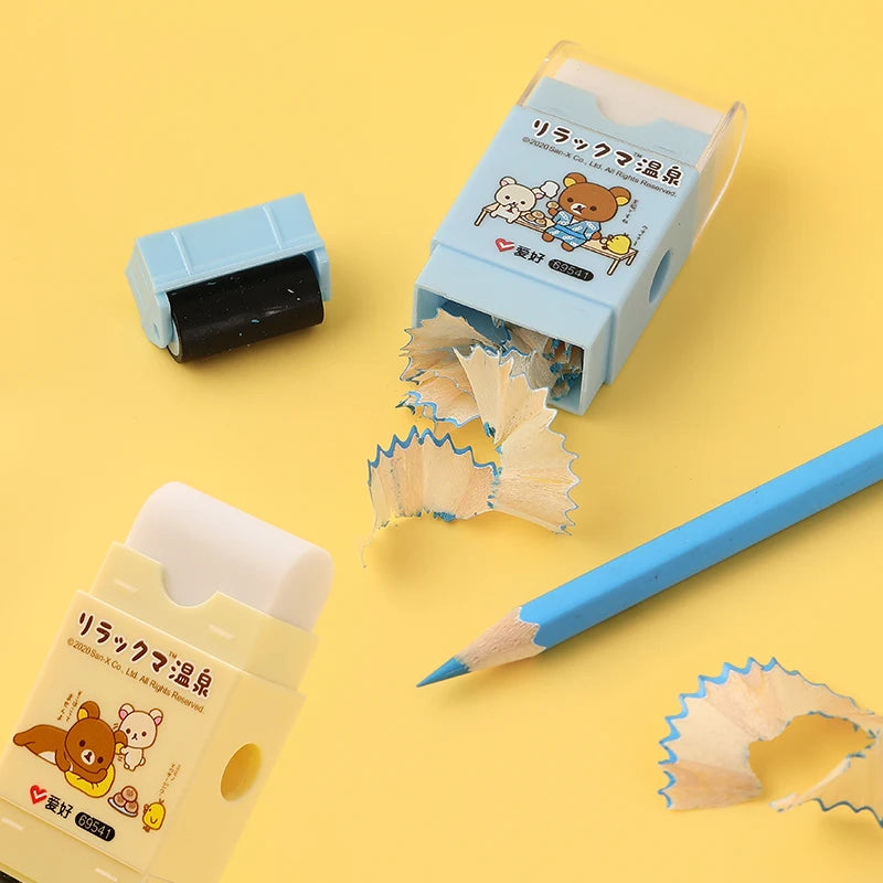 Rilakkuma All-in-One Eraser, Dust Roller, and Pencil Sharpener