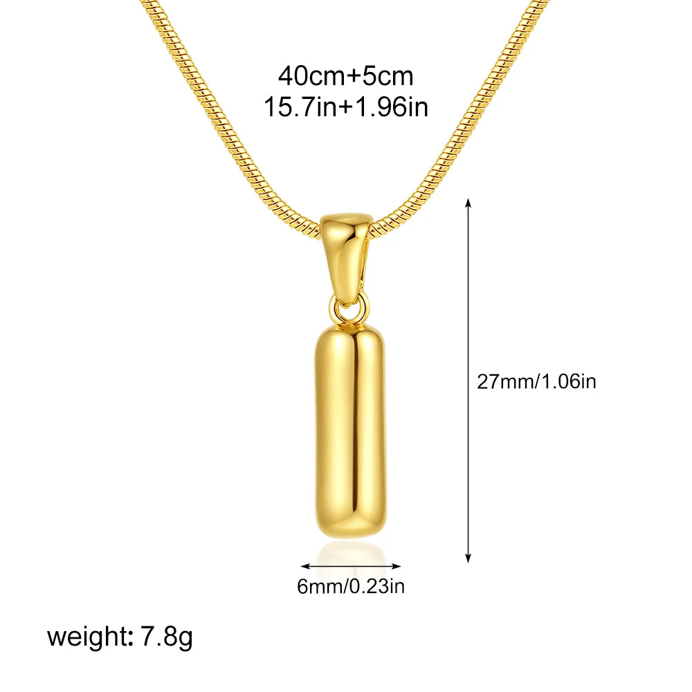 Chubby Bubble Gold Alphabet Pendant