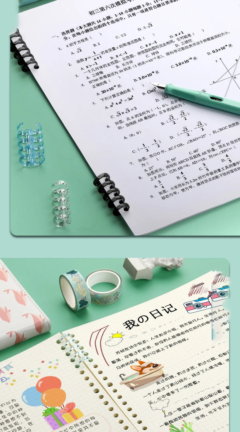 Crystal Coil 5-Hole Loose-Leaf Binder Rings