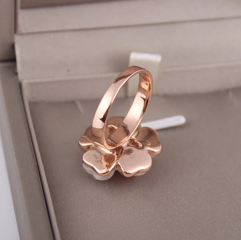 Blush Blossom Opal Flower Ring