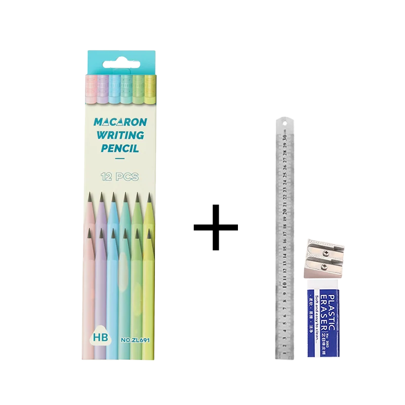 Sweet Macaron HB Pencil Set