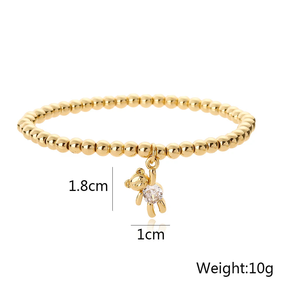 Golden Bear Hug Beaded Bracelet